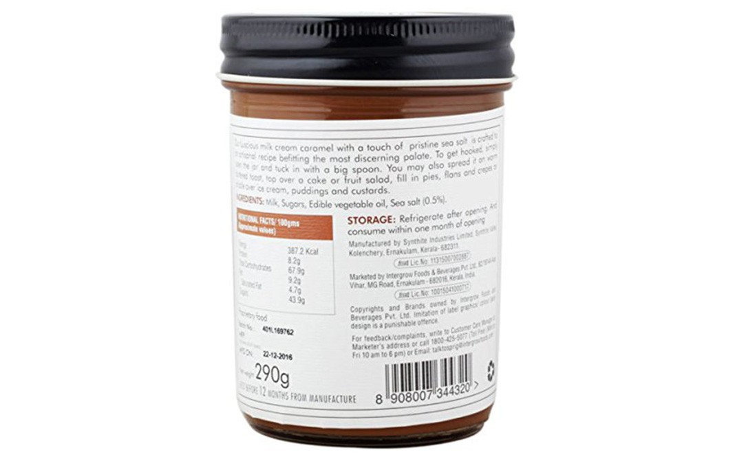 Sprig Classic Salted Caramel    Glass Jar  290 grams